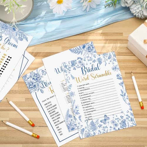 Bridal Shower Game Set - 145 Pcs Sunflower Floral Cards & Pencils