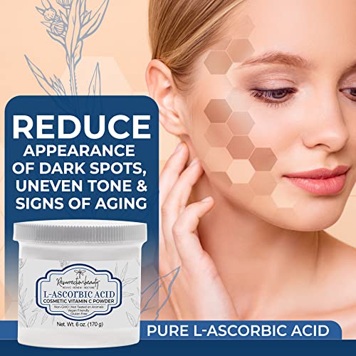 ResurrectionBeauty 100% Pure L-Ascorbic Acid Vitamin C Powder for DIY Face Serums - 6 OZ, Variation 1