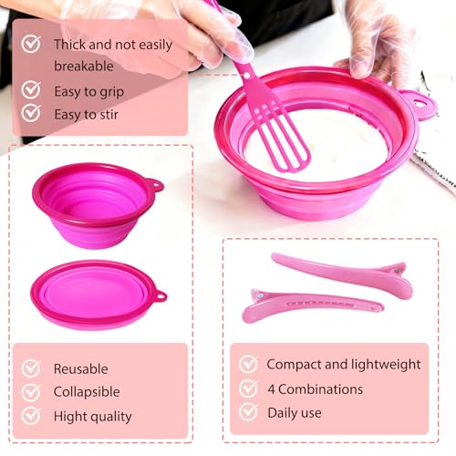 21-Piece Professional Pink Hair Dye Kit for Home Coloring