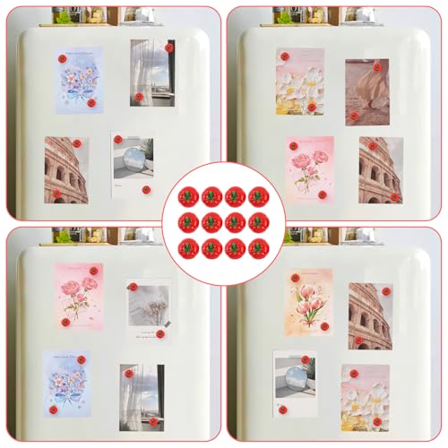 12-Pack Cute 3D Tomato Fridge Magnets - Durable & Fun Decor