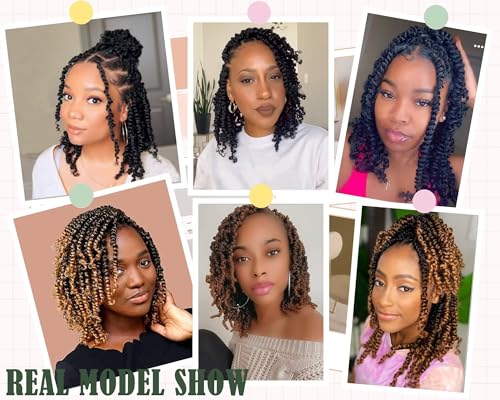 WSTAR 8 Inch Pre-Twisted Passion Twist Crochet Hair - 8 Packs Coppery Red