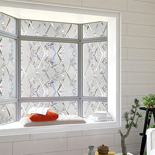 3D Stained Glass Window Privacy Film - Non-Adhesive, Removable
