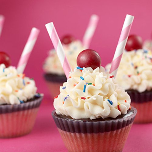 Pastel Stripe Paper Straws - 150 Biodegradable Straws for Parties