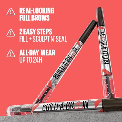 Maybelline Build-A-Brow 2-in-1 Eyebrow Pen & Gel, Black Brown