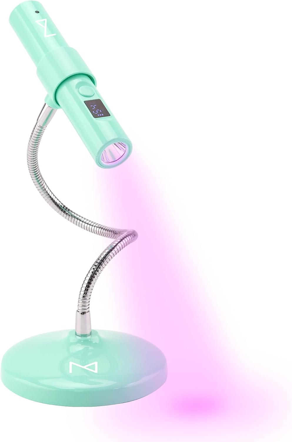GlamCure GO Nail Flash Cure Lamp - LED & UV Light with Focus Beam Technology | Portable Touch Screen (Teal)