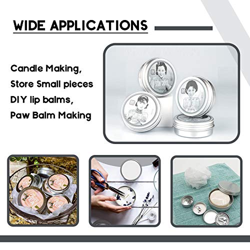 24 Pack 2oz Aluminum Balm Tins for Lip Balm & Cosmetics