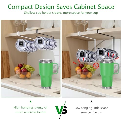 4-Pack Tumbler Lid Organizer Rack - Carbon Steel, Slide-On Design