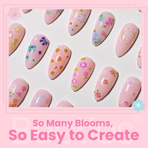 30 Sheets 3D Flower Nail Art Stickers - Self-Adhesive Nail Decals