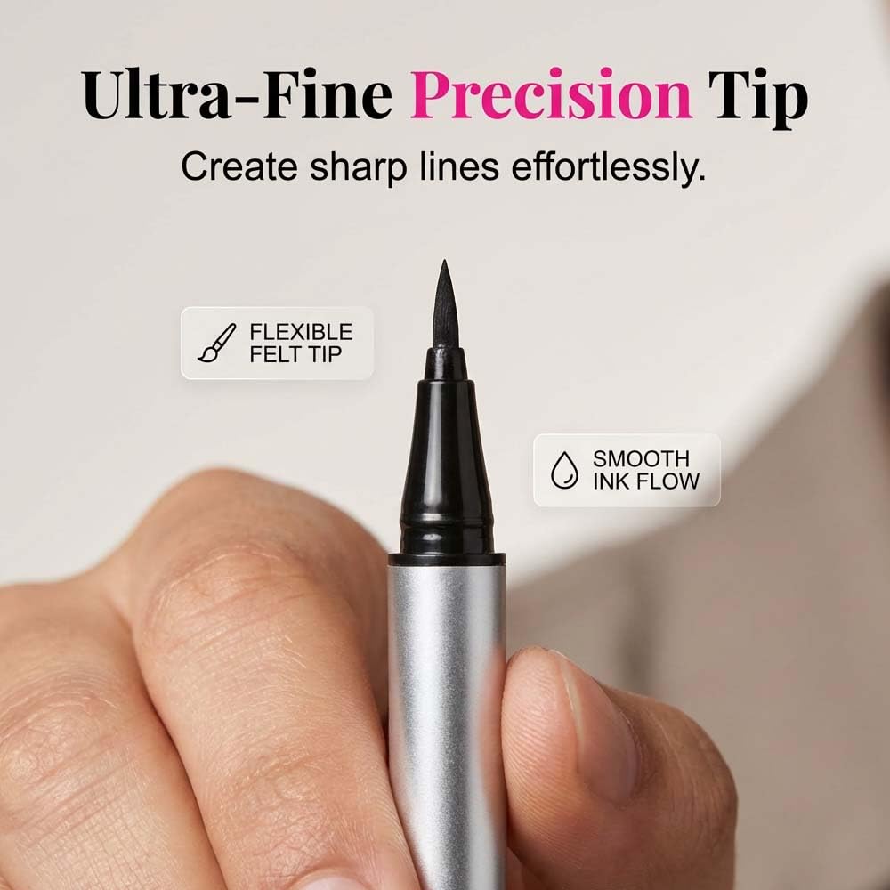Waterproof Liquid Eyeliner Pen - Long Lasting, Matte Finish, Quick-Drying, Smudge-Proof | Black & Brown Colors