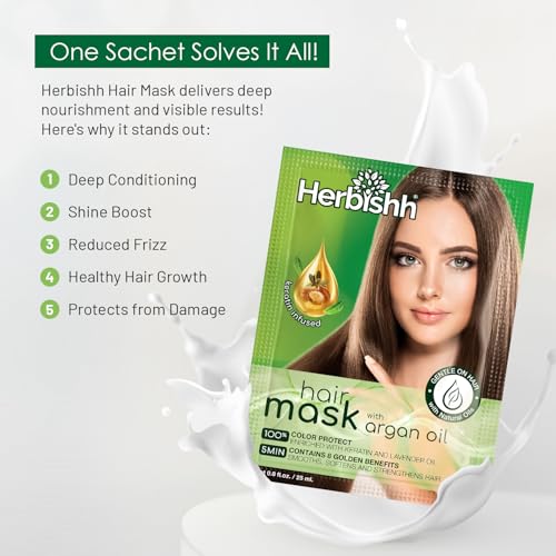 Herbishh Argan Oil Hair Mask - Deep Conditioning for Dry Hair 25g