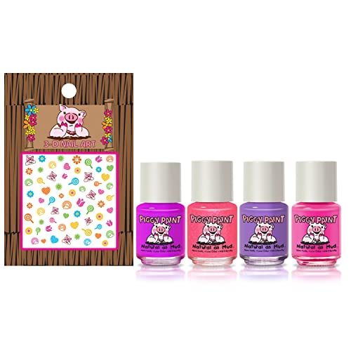 Piggy Paint Non-Toxic Nail Polish Gift Set - Vegan, Kid-Friendly