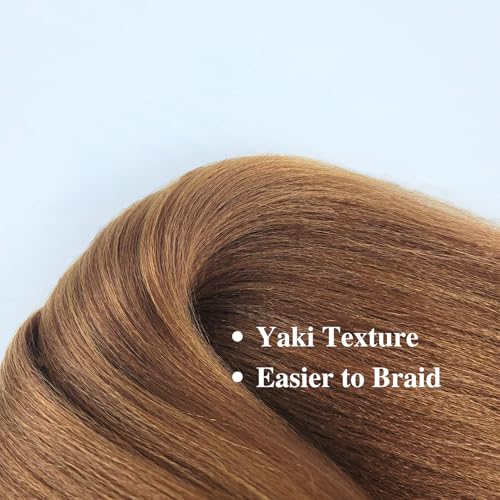 26 Inch Brown Pre-Stretched Braiding Hair - Hypoallergenic Synthetic