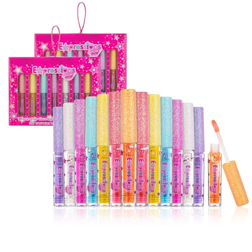 14pc Fruity Flavored Lip Gloss Set - 2 Packs of 7 oz Wands