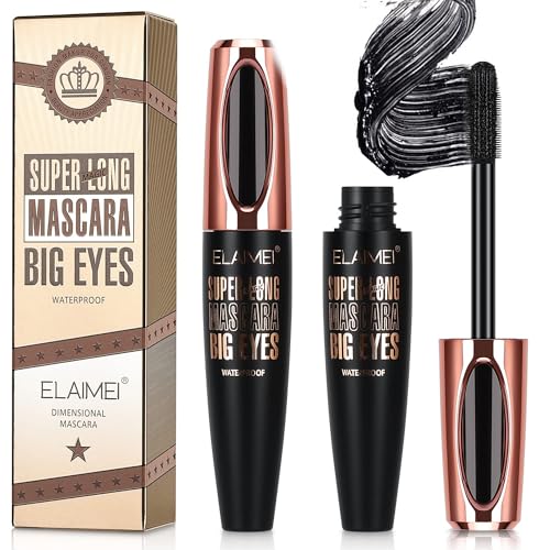 2 Pack Mascara Black Volume and Length, Natural Waterproof