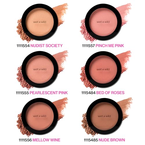 Wet n Wild Color Icon Blush 2-Pack Pearlescent Pink - Natural Matte Finish, Infused with Jojoba Oil