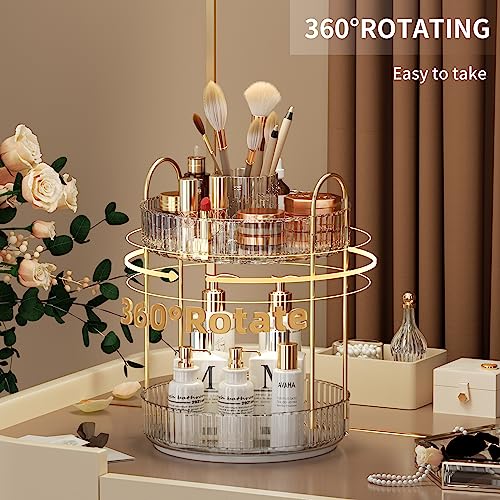 YCIA&DONE Rotating Makeup Organizer - 360° Large Capacity for Vanity