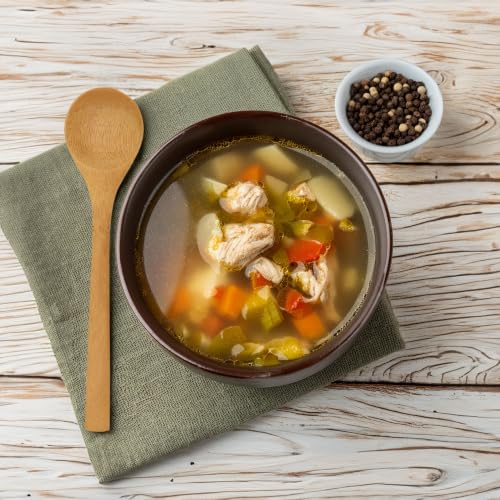 BambooMN 8-Inch Reusable Bamboo Soup Spoons - Pack of 10