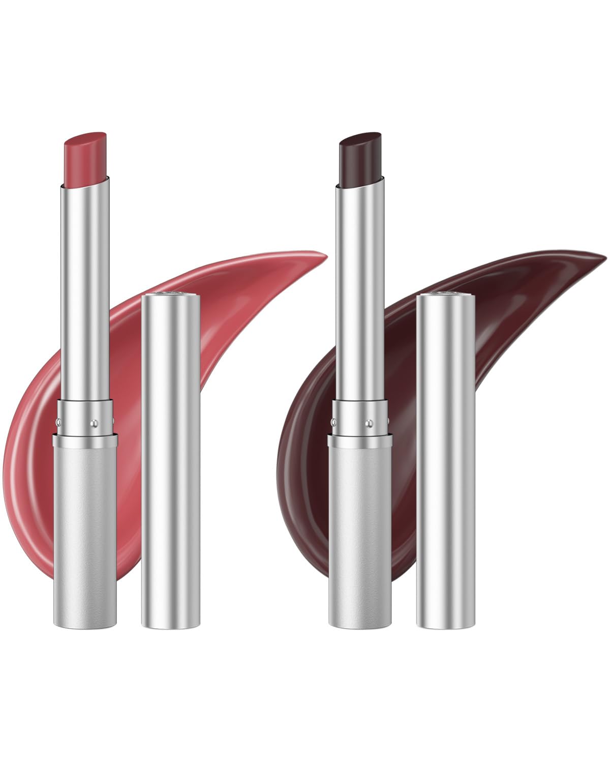 Tinted Lip Balm - Sheer Lightweight Lip Stain for All Skin Tones | Natural Cherry Tint, Pack of Black & Pink