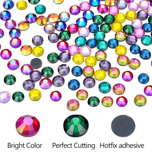 Hot Fix Rhinestones SS16 - 24 Color Mix for DIY Projects