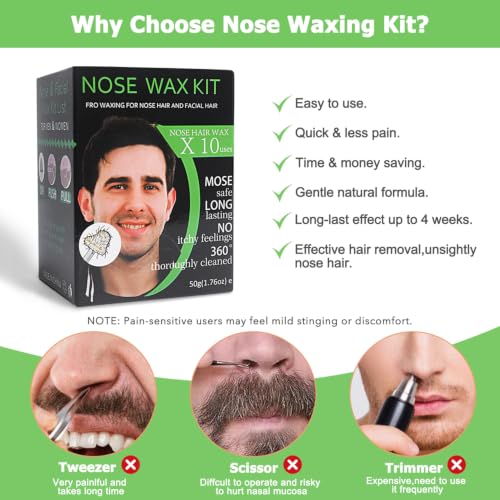 Nose and Ear Hair Waxing Kit for Men & Women - 50g Wax Beads