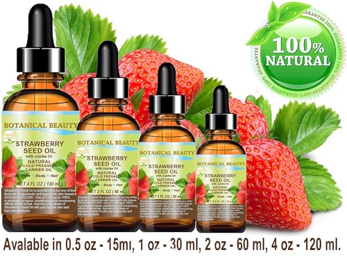 Botanical Beauty 100% Pure Strawberry Seed Oil - Cold Pressed Face & Hair Oil