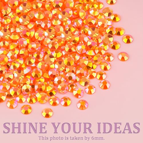 Orange AB Flatback Rhinestones with B7000 Glue Kit for Crafting