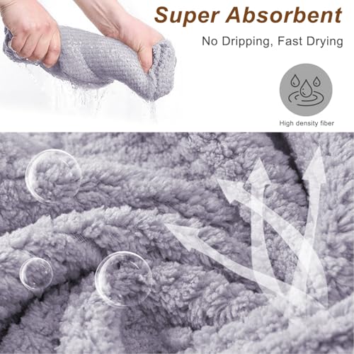5 Pack Microfiber Hair Drying Towels - Quick Dry & Anti-Frizz