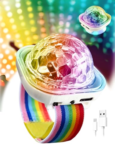 JICASTO Portable LED Disco Ball Light - Sound Activated Mini DJ Light for Parties