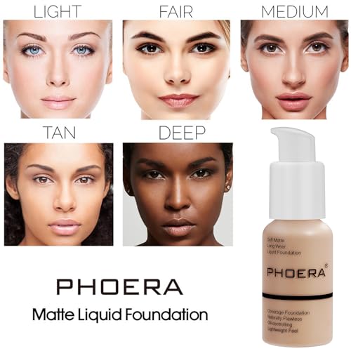 PHOERA Full Coverage Foundation & Setting Powder 1oz - Warm Peach & Cool Beige