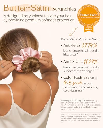 YANIBEST 8 Pcs Satin Scrunchies - Soft, No Damage Hair Ties