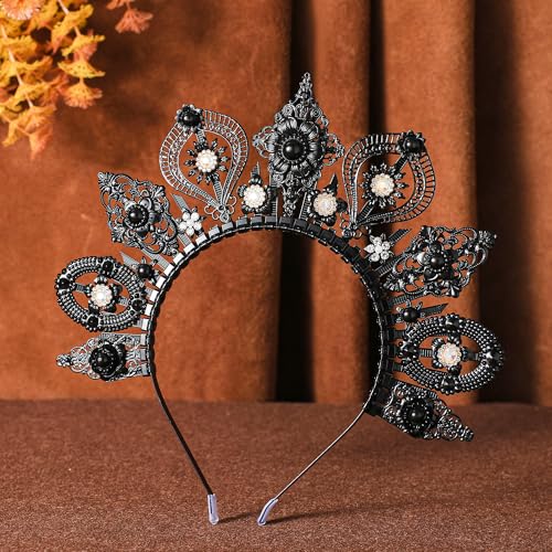 Black Sun Goddess Halo Crown Headpiece Boho Spiked Sunburst Headband