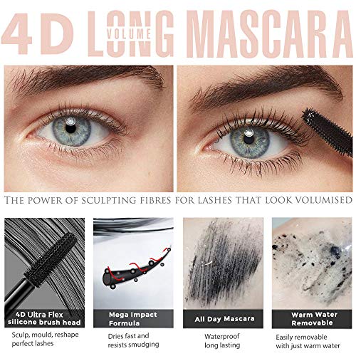 4D Silk Fiber Lash Mascara - Waterproof Volume & Length, 2 Pack