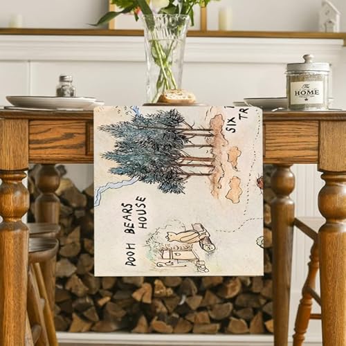 Winnie Table Runner for Baby Shower - 13x72 Inch Cotton Decor