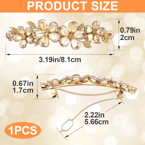 Joez Wonderful Champagne Flower Rhinestone Hair Clip for Bridal & Wedding