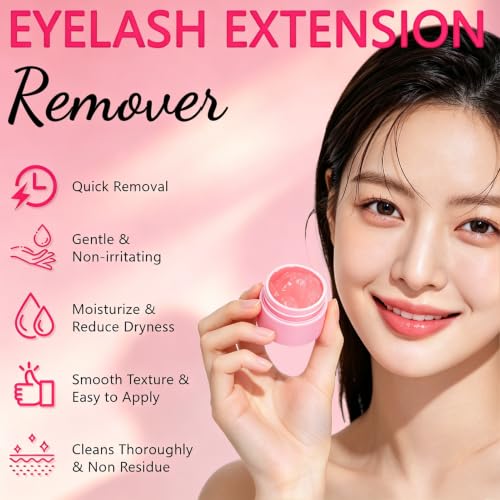 Pjordo Eyelash Extension Remover Cream Kit with Applicator Tools