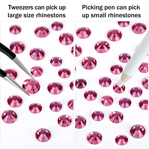 3792pcs Rose Flatback Rhinestone Set with Tweezers & Pen for Nail Art & Crafts