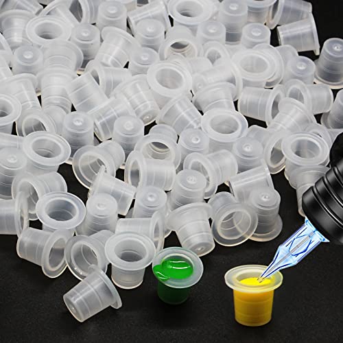Autdor Disposable Tattoo Ink Cups - 200pcs 9MM Pigment Caps