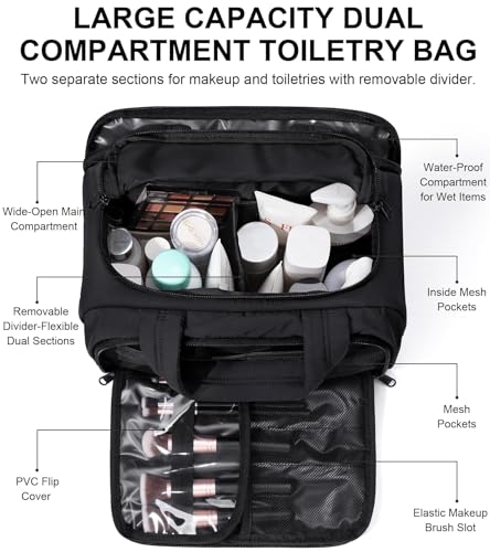 Bagstellar Large Quilted Travel Toiletry Bag - Puffy Makeup Organizer