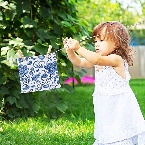 WELLDAY Floral Cotton Washcloths, 12x12 Inch Soft Face Towels, 4-Pack