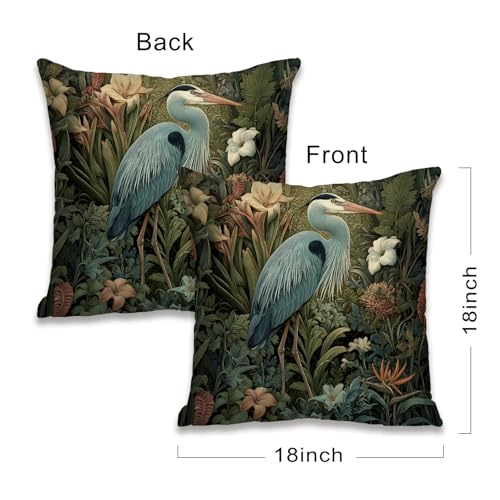 William Morris Inspired Floral Pillow Cover, 18x18 Inch