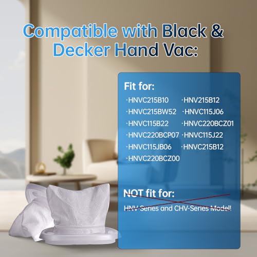 HNVCF10 Replacement Filters for Black & Decker Handheld Vacuums - 6 Pack