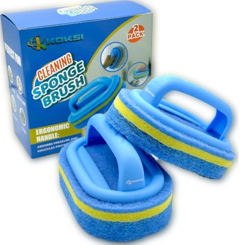 Koksi 2-Piece All-Purpose Cleaning Brush Set with Ergonomic Handle