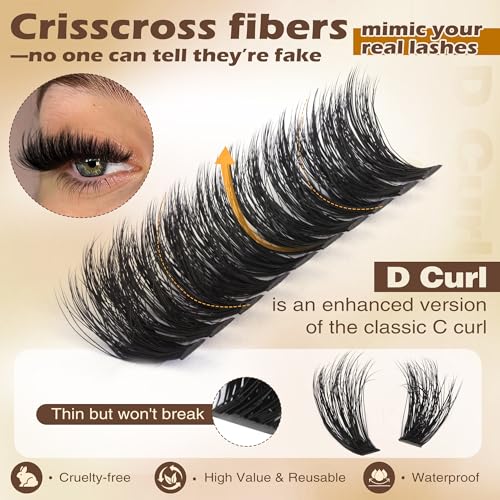 Focipeysa DIY Lash Extension Kit with 200 Cluster Lashes, Bond & Remover