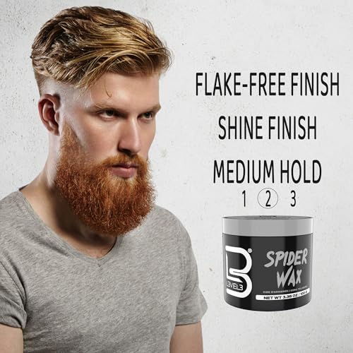 L3 Spider Wax for Men - Strong Hold Hair Wax 3.38 oz - Volume & Texture