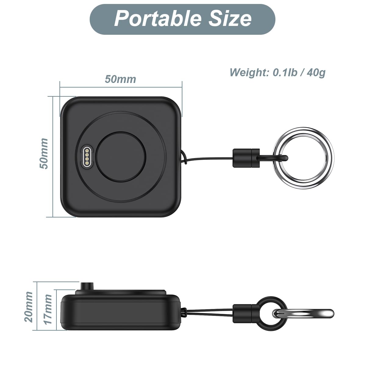Portable Charger for Garmin Watch - Forerunner 55 255 165 265 965, Vivoactive 6/5, Venu 4 3 3s X1, Instinct 3/2, Approach S70 S62 S50 S44, Fenix 8 7X 6, Tactix 8 7 Pro (1200mAh)
