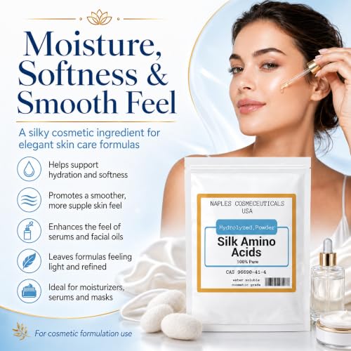 Hydrolyzed Silk Amino Acid Powder - 2 oz for Hair, Skin & Nails