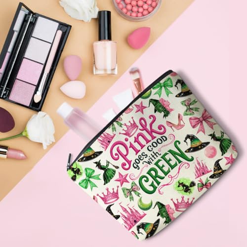 LONGXIN Witch Makeup Bag - Large Travel Cosmetic Organizer with Zipper
