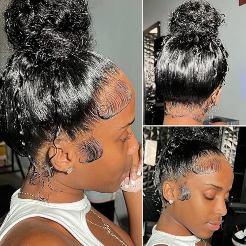TRIPYGO HD Lace Baby Hair Edges Stripes - 2 Pcs V, Natural Black