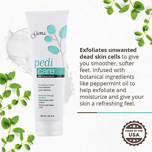 Gena Pedi Care Foot Lotion with Peppermint Oil 8.5oz - Exfoliating & Moisturizing