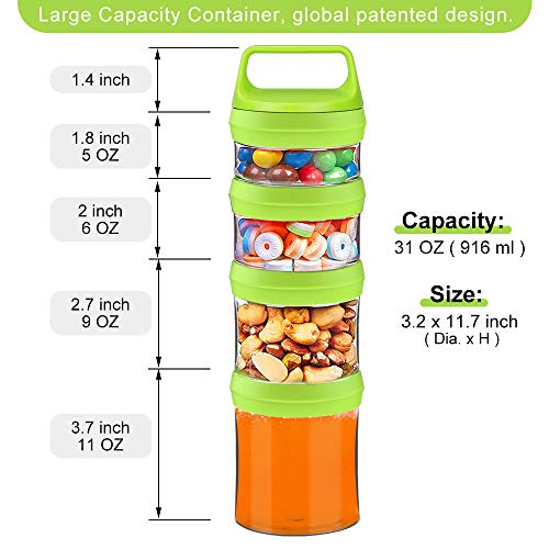 SELEWARE Stackable Snack Containers – 4-Piece BPA-Free Storage Set